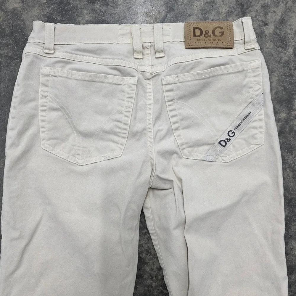 Vtg D&G‎ Dolce & Gabbana Beige Bootcut Flare Jeans Low Rise Designer Women's - Picture 5 of 8